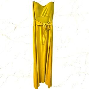 VOUGE 100% Italian made Yellow Strapless Chiffon Dress Size Medium NWT